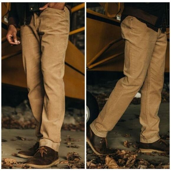 Taylor Stitch The Democratic All Day Pant in British Khaki Tan Corduroy Mens NEW - Picture 2 of 8